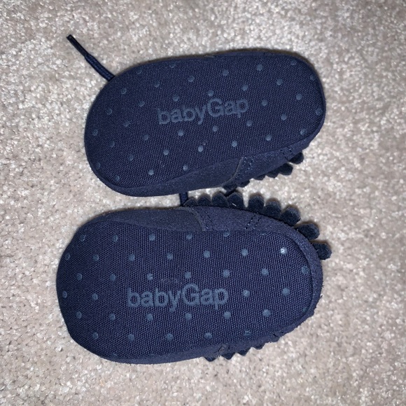 NWOT Baby Gap Blue Fringe Moccasins - Picture 2 of 4